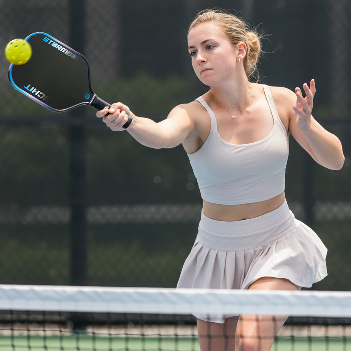 Vợt Pickleball Pickit Stormbolt 16mm - Màu xám