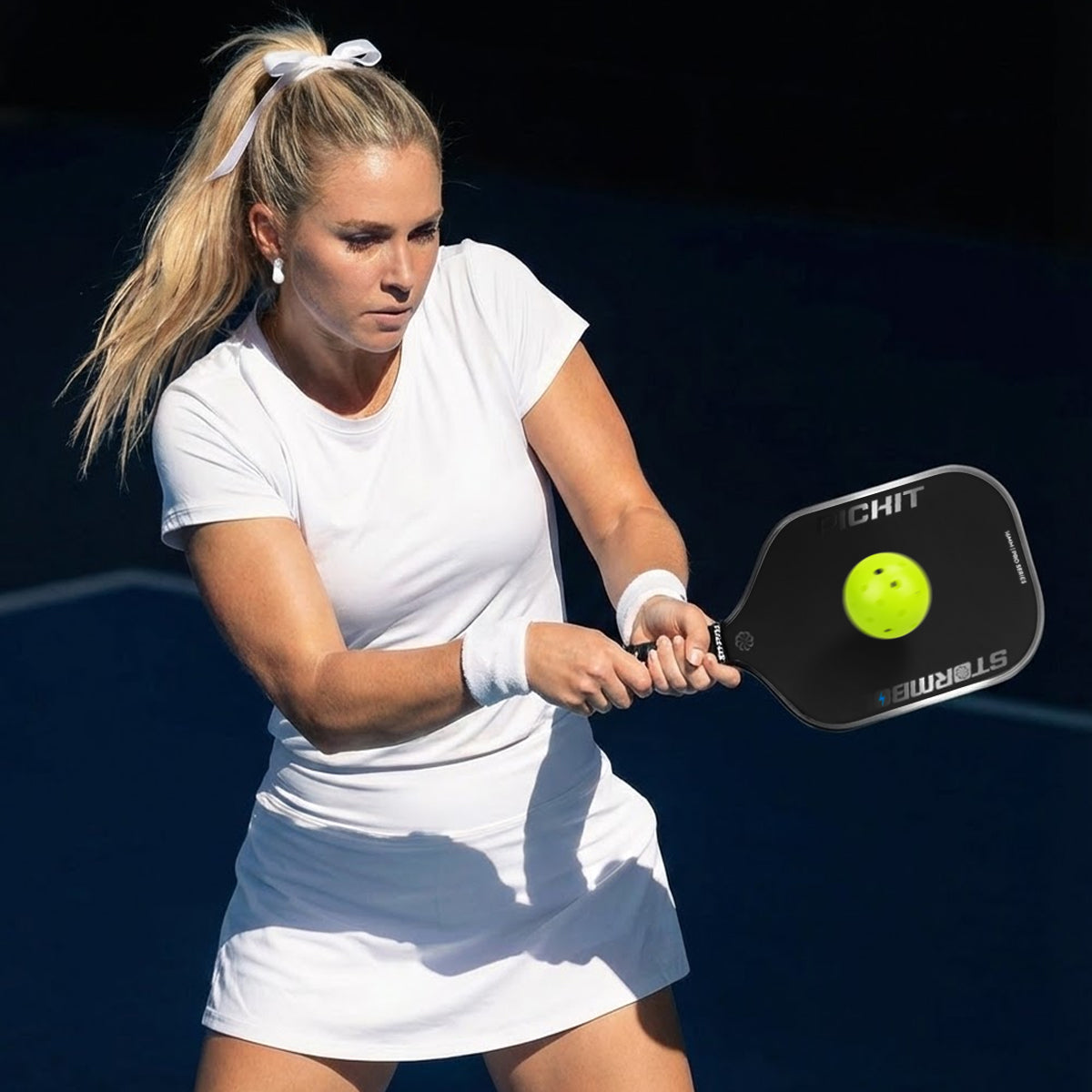 Vợt Pickleball Pickit Stormbolt 16mm - Màu xám