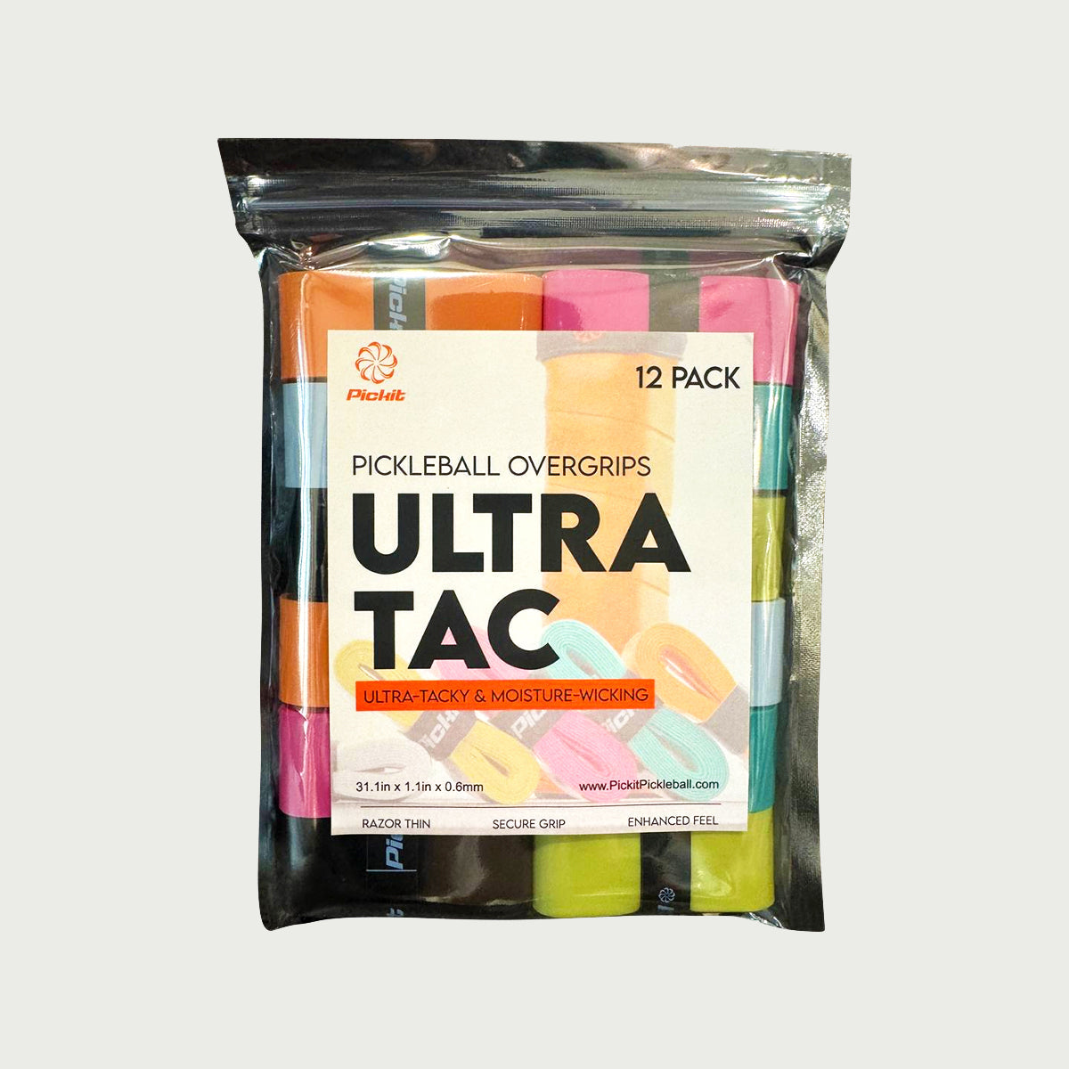 Pickit Pickleball Overgrip – Tacky Anti-Slip Grip Tape (12-Pack)