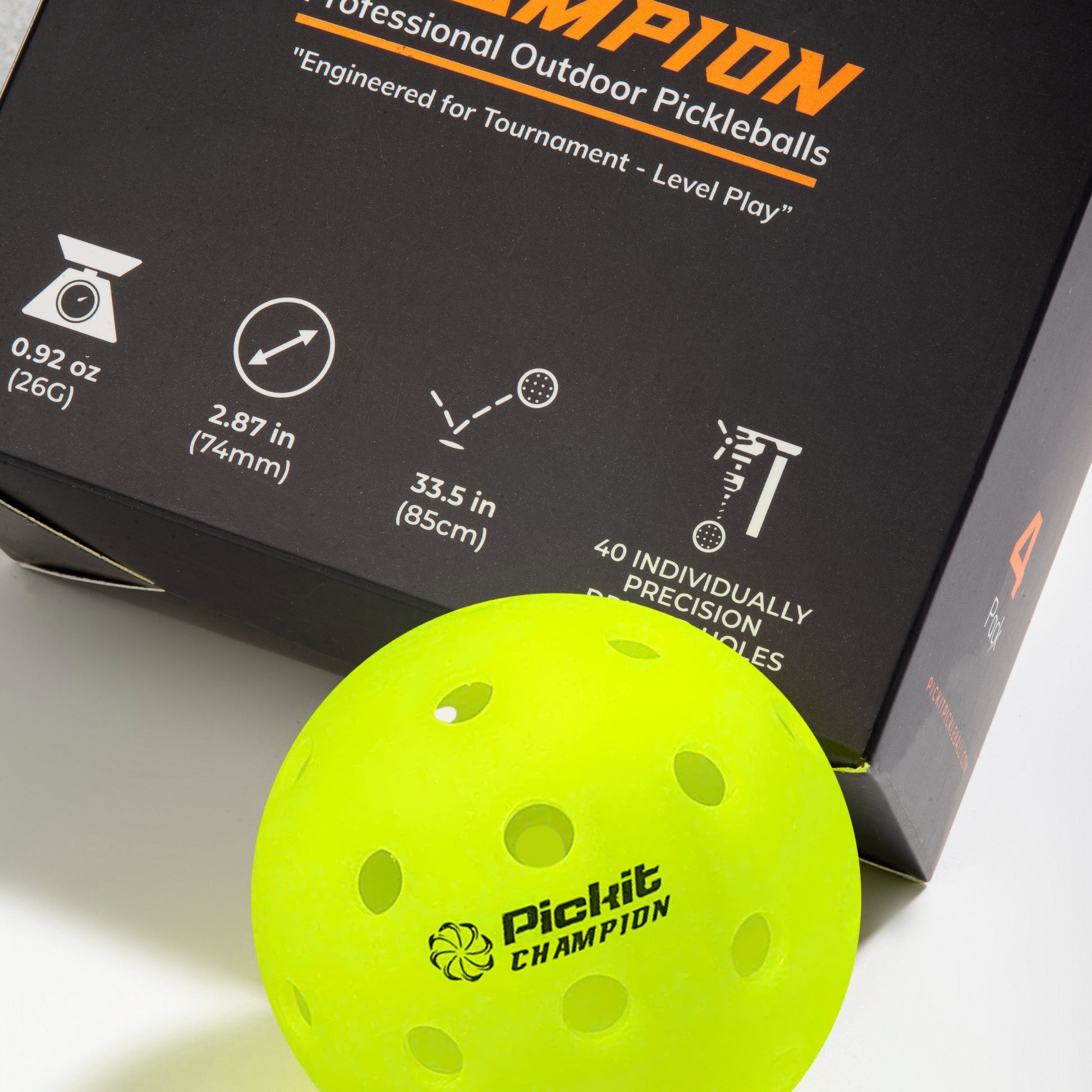 Bóng thi đấu Pickleball Pickit Champion Balls - Hộp 1 - 4 - 60 - 333